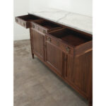 French Mahogany Louis XVI Style Marble Top Enfilade