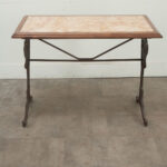 French Iron, Walnut, & Marble Bistro Table