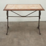 French Iron, Walnut, & Marble Bistro Table