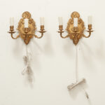 French Pair of Brass Sconces