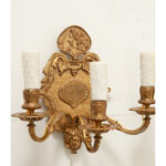 French Pair of Brass Sconces