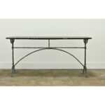 French Marble & Iron Bistro Table