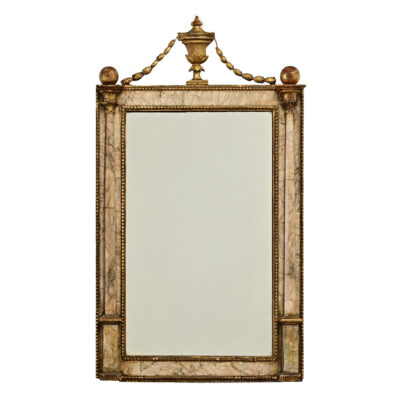 French 19th Century Petite Alabaster Mirror