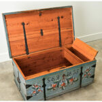 Swedish 19th Century Painted Pine Trunk