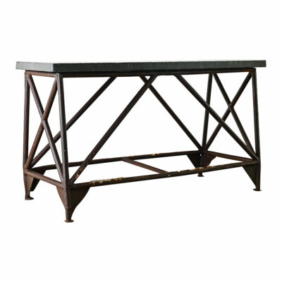 Dutch Belgium Blue Stone & Iron Console