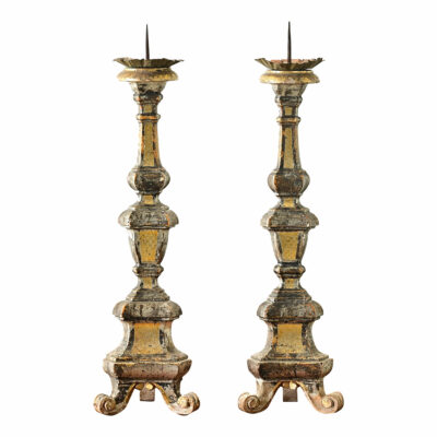 Pair of 16th Century Italian Gilt Candlesticks