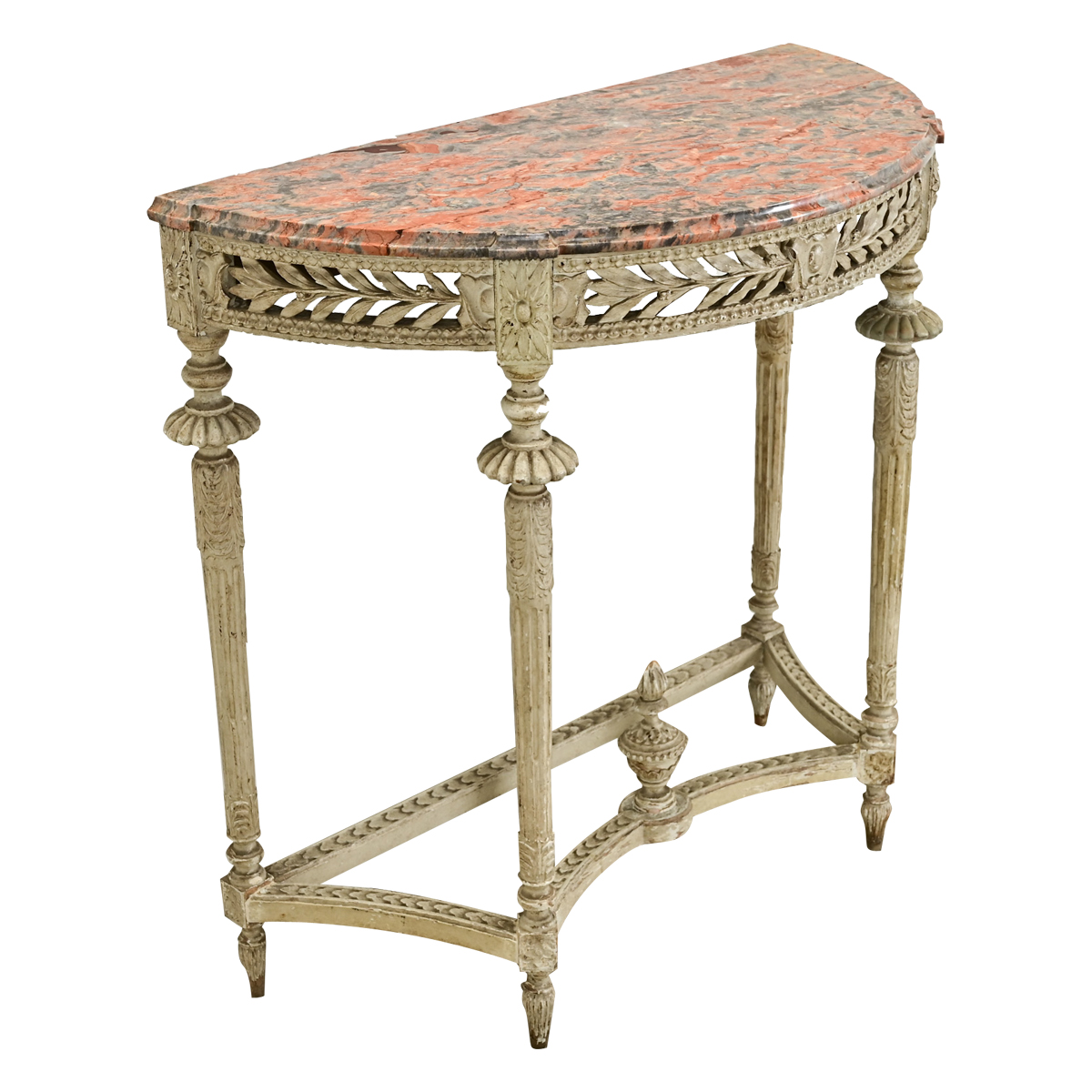 French Louis XVI Style Demilune Console - Fireside Antiques