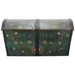 Swedish 19th Century Painted Pine Marriage Trunk