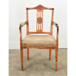 French Louis XVI Style Upholstered Armchair