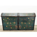 Swedish 19th Century Painted Pine Marriage Trunk