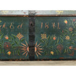 Swedish 19th Century Painted Pine Marriage Trunk