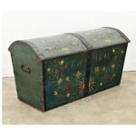 Swedish 19th Century Painted Pine Marriage Trunk