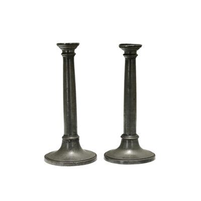 Pair of French 19th Century Pewter Candlesticks