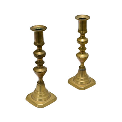 Pair of French Vintage Brass Candlesticks