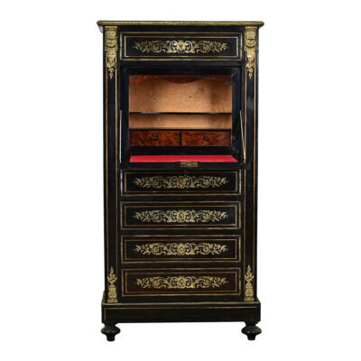 French 19th Century Ebonized & Inlay Secretary