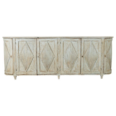 Swedish Reproduction Painted Demilune Buffet