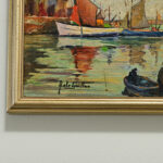 Italian Vintage Framed Seascape Painting