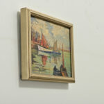 Italian Vintage Framed Seascape Painting