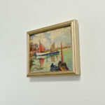 Italian Vintage Framed Seascape Painting