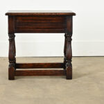 English 19th Century Solid Oak Joint Stool