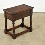 English 19th Century Solid Oak Joint Stool