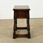 English 19th Century Solid Oak Joint Stool