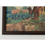 French Vintage Framed Painting of a Homestead