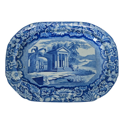 English 19th Century Blue and White Platter