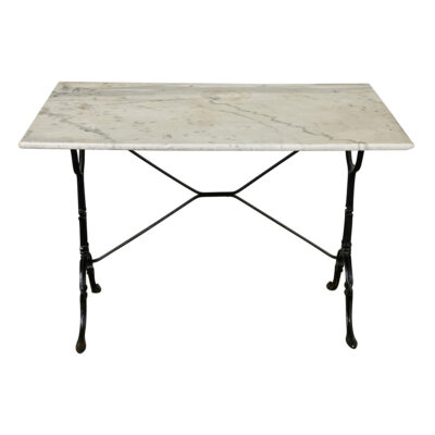 French Vintage Bistro Table with Marble Top