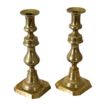 French Pair of Vintage Brass Candlesticks