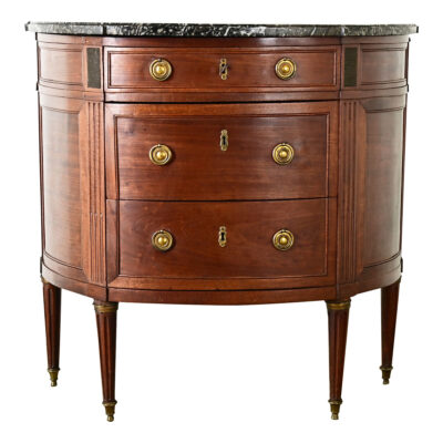 French Louis XVI Mahogany Demilune Commode
