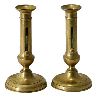 French Pair of Brass Candlesticks