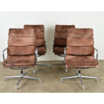 Set of 4 Eames Soft Pad Executive Chairs