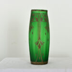 French Art Deco Green Glass Vase