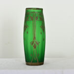 French Art Deco Green Glass Vase
