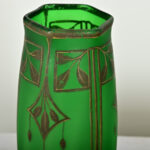 French Art Deco Green Glass Vase