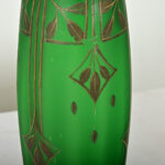 French Art Deco Green Glass Vase