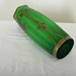 French Art Deco Green Glass Vase