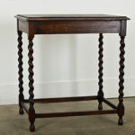 English Vintage Oak Barley Twist Side Table