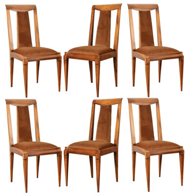 French Set of 6 Mid-Century Dining Chairs