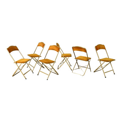 Set of Six Vintage French Folding Chairs