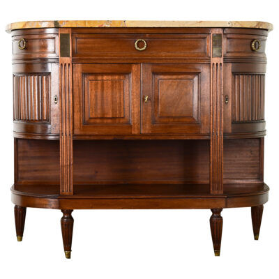 French 19th Century Mahogany Demilune-Desserte