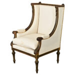 French 18th Century Louis XVI Carved Bergère