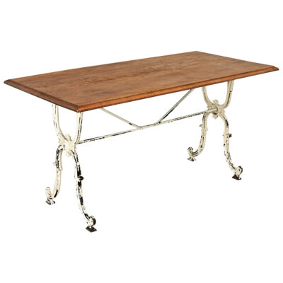 French 19th Century Bistro Table with Oak Top