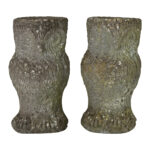 Pair of English Stone Owl Planters