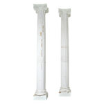 French Pair of Massive Painted Columns