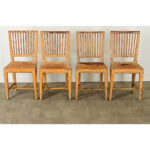 Set of Four English Painted Pine Chairs