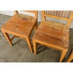 Set of Four English Painted Pine Chairs