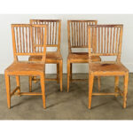 Set of Four English Painted Pine Chairs