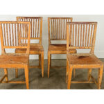 Set of Four English Painted Pine Chairs
